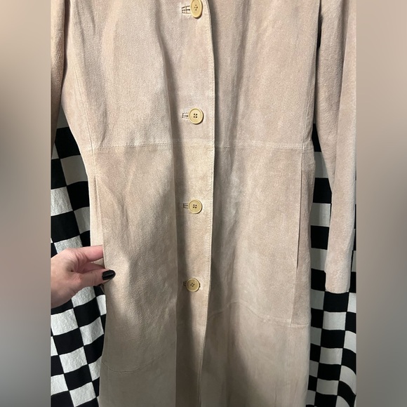 Liz Claiborne vintage Suede Trench Coat - Picture 5 of 15